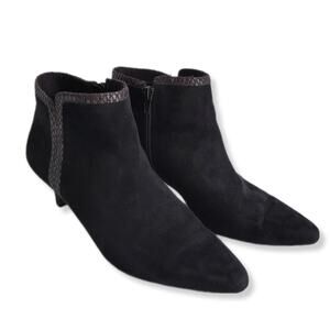 Rockport Bootie Shoe Women 8.5 Black Kitten Heel Comfort Modern Career Classy
